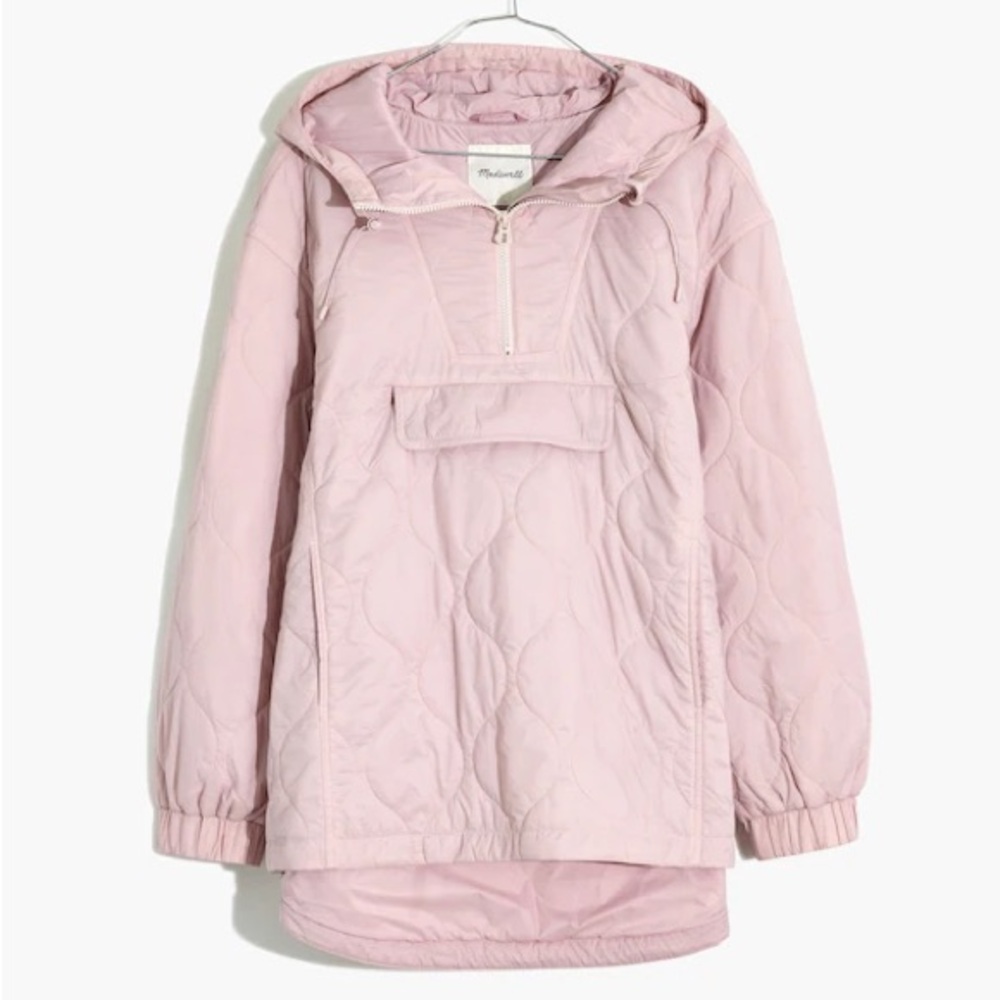 Madewell Pink Lilac Quilted Packable Popover Puffer Jacket